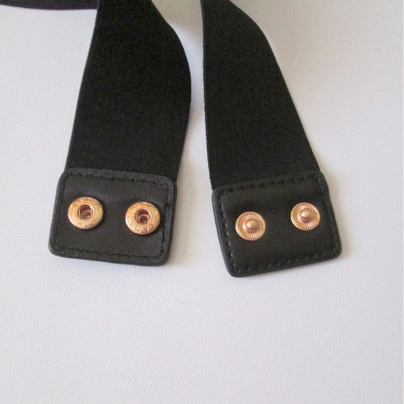 Fan & Louis Belt Black With Goldtone Coins Elastic Snap Closure With Tag Size M main image 7